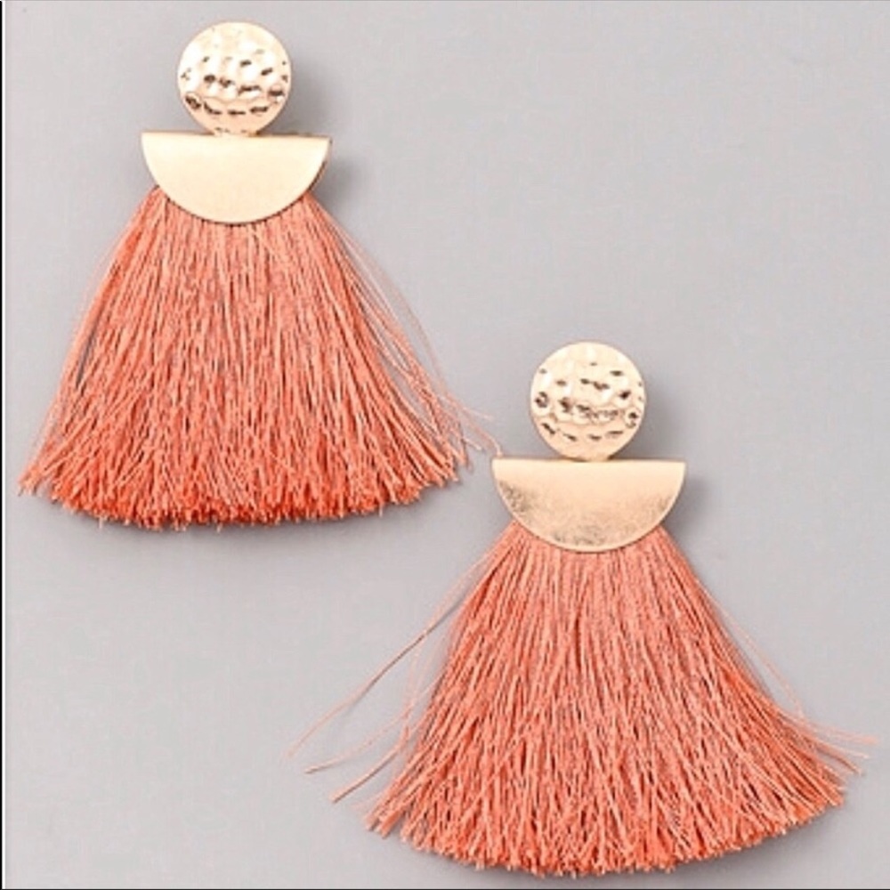 Cammie tassel earrings orange and gold